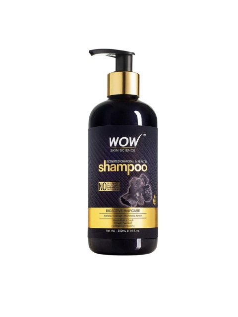 

WOW SKIN SCIENCE Activated Charcoal & Keratin Shampoo - 300 mL, Black