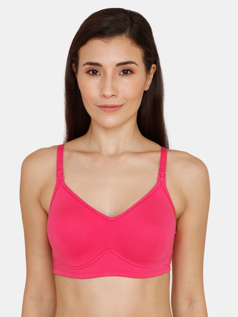 

Zivame Pink Solid Non-Wired Non Padded Maternity Bra ZI010080MHBPINK