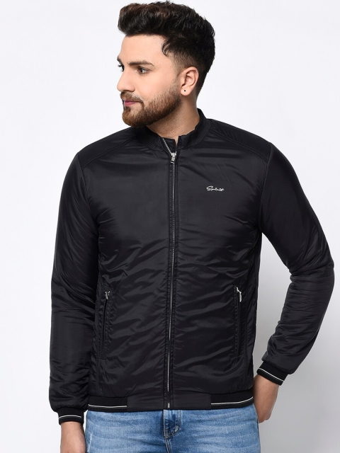 

Spirit Men Black Solid Windcheater Bomber