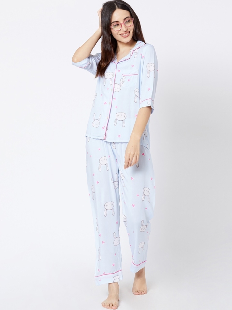 

Sweet Dreams Women Blue Printed Night suit
