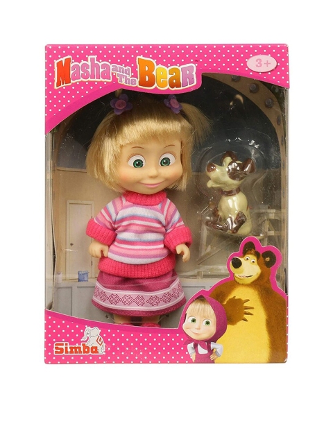 

Masha and The Bear Unisex Kids Multicoloured Unisex Kids Simba Masha With Her Aninmal Friend Dog Toy, Multi