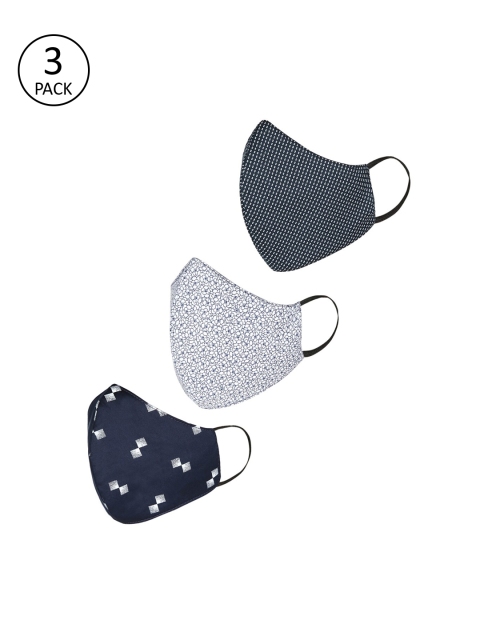 

Tossido Men 3 Pcs Printed 3-Ply Anti-Pollution Reusable Cloth Masks, Multi