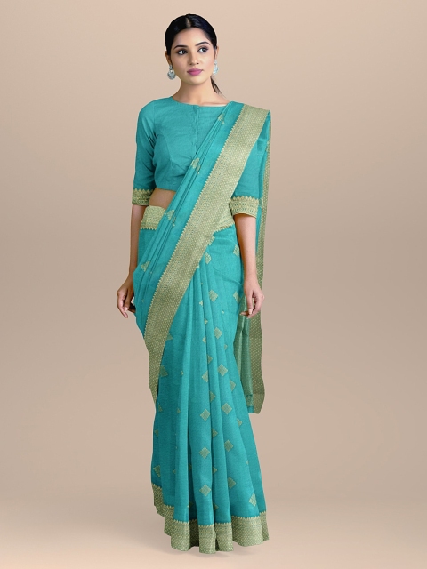 

BharatSthali Sea Green Banarasi Woven Design Saree