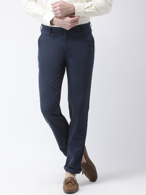 

COBB Men Navy Blue Slim Fit Solid Chinos