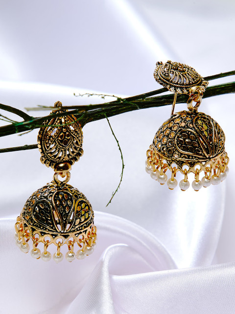 

ZeroKaata Gold-Plated Dome Shaped Drop Earrings
