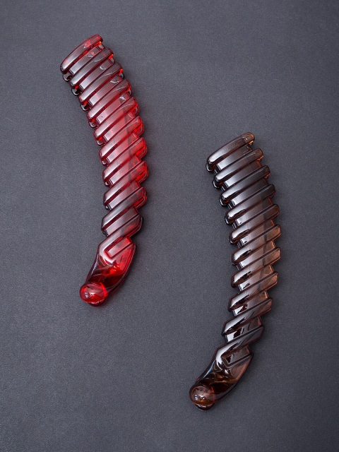 

Golden Peacock Set of 2 Brown Banana Clips, Coffee brown