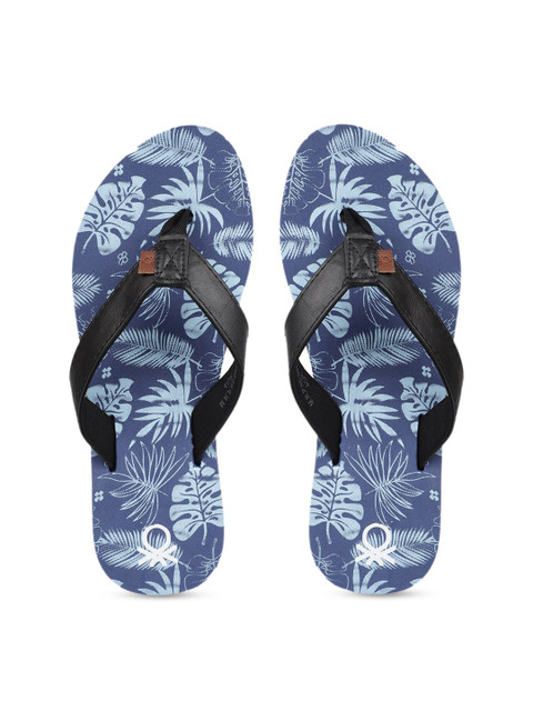 

United Colors of Benetton Women Blue Printed Thong Flip-Flops