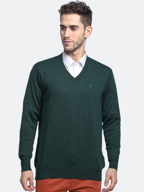 

Monte Carlo Men Green Solid Pullover Sweater