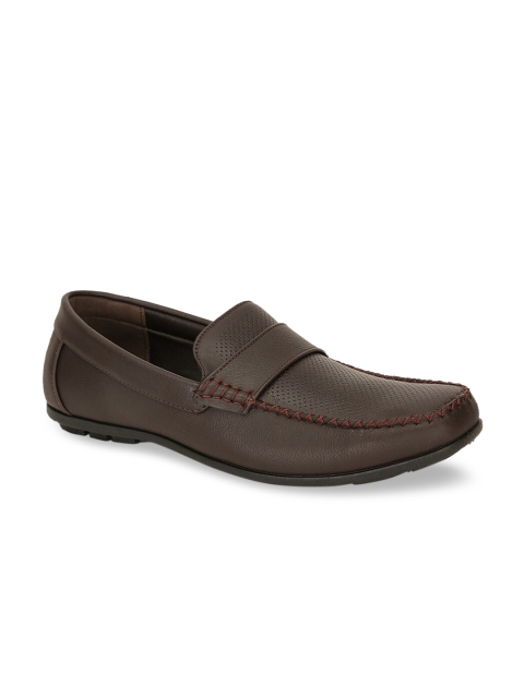 

Bata Men Coffee Brown Solid Penny Loafers