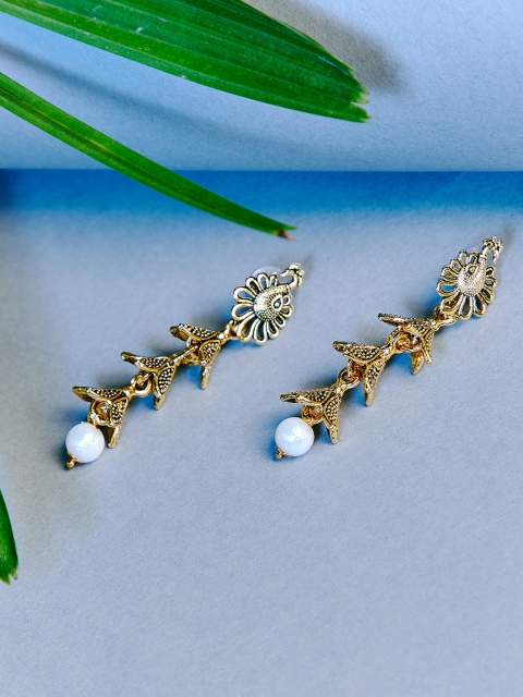 

ZeroKaata Gold-Plated Contemporary Drop Earrings
