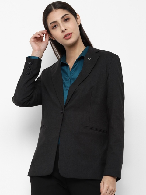 

Allen Solly Woman Black Solid Single-Breasted Blazer