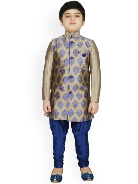 

SG YUVRAJ Boys Blue & Beige Printed Kurta with Churidar