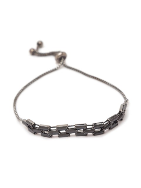 

Globus Women Grey & Rhodium-Plated Wraparound Bracelet