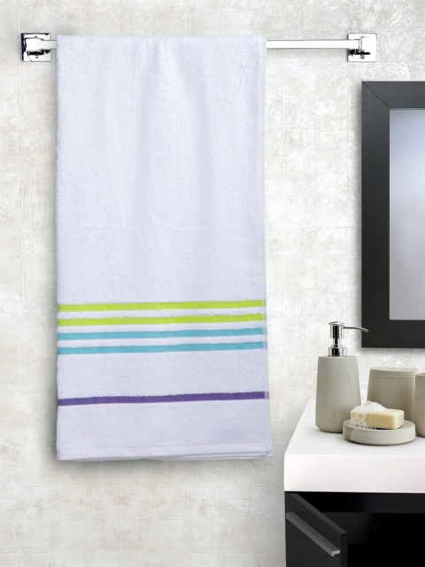 

Portico New York Unisex White & Green Striped Tiara 550 GSM Bath Towel