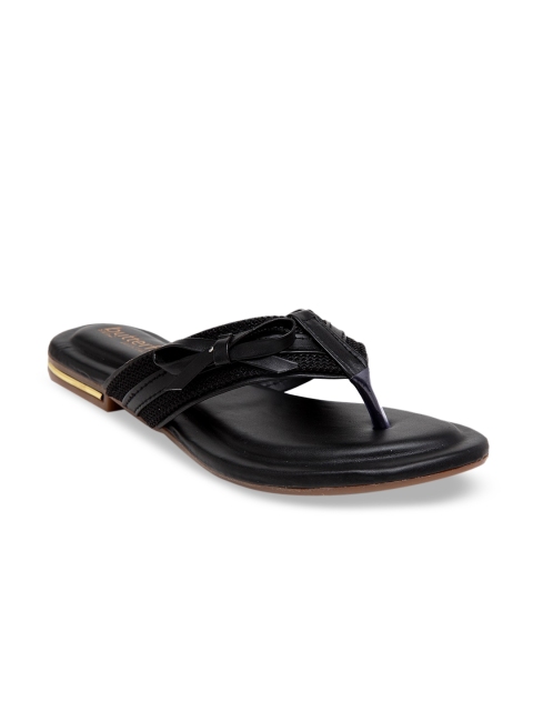 

Butterflies Women Black Solid PU Open Toe Flats
