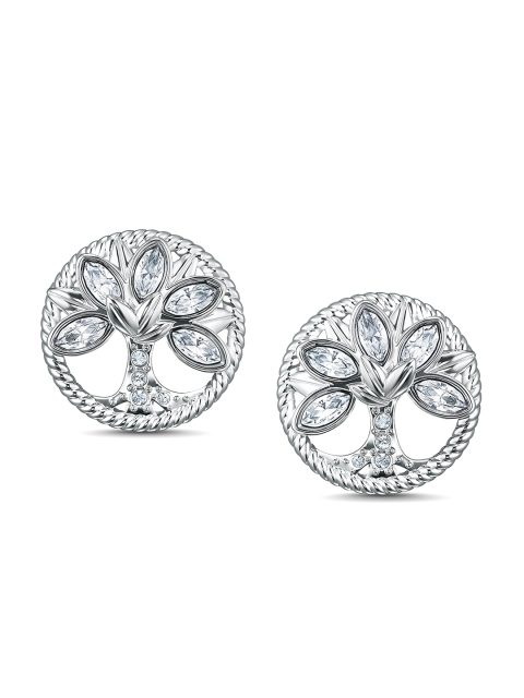 

SWAROVSKI White Rhodium-Plated Handcrafted Circular Studs