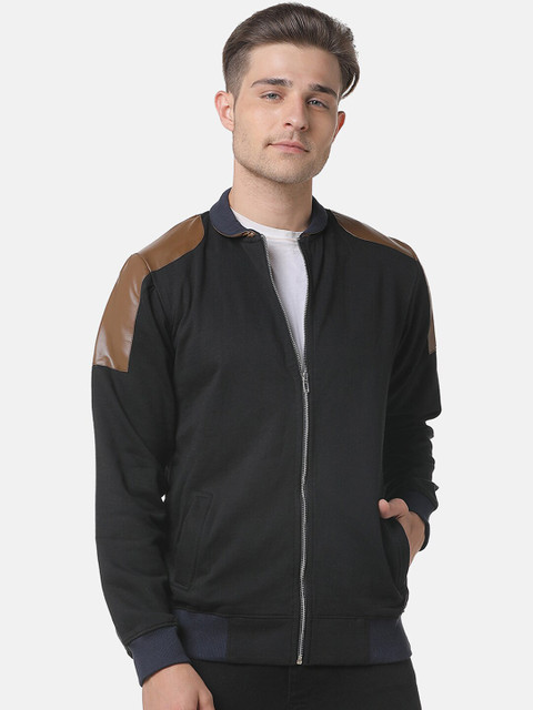 

Campus Sutra Men Black Solid Bomber Jacket