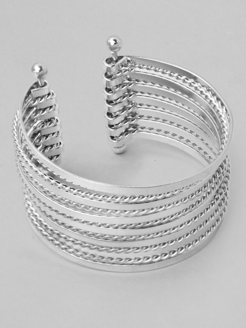

TOKYO TALKIES X rubans FASHION ACCESSORIES Women Silver-Toned Cuff Bracelet