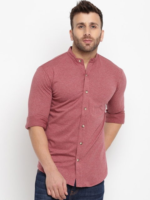 

GRITSTONES Men Pink Regular Fit Self Design Casual Shirt