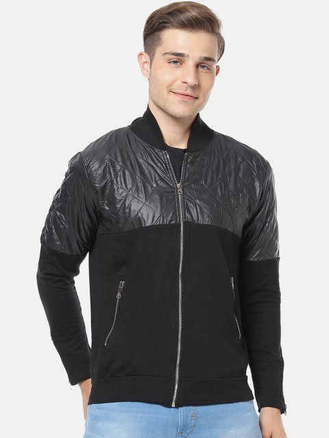 

Campus Sutra Men Black Solid Windcheater Bomber
