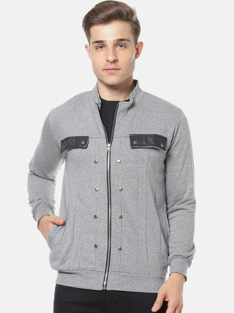 

Campus Sutra Men Grey Solid Sporty Jacket