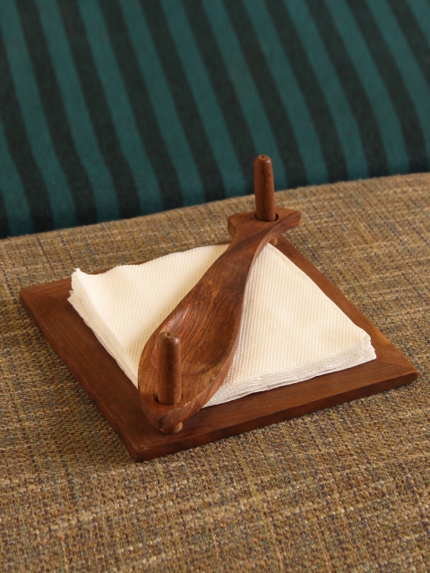 

RangRoots Brown Rosewood Wood Rested Toothpick & Napkin Holder