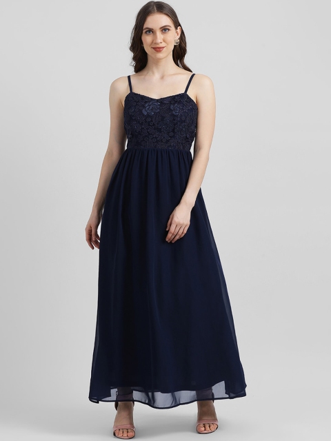 

Zink London Women Blue Solid Maxi Dress