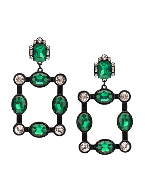 

TOKYO TALKIES X rubans FASHION ACCESSORIES Black & Green Contemporary Drop Earrings