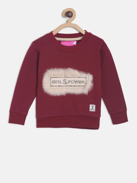 

TALES & STORIES Girls Maroon Embellished Sweatshirt