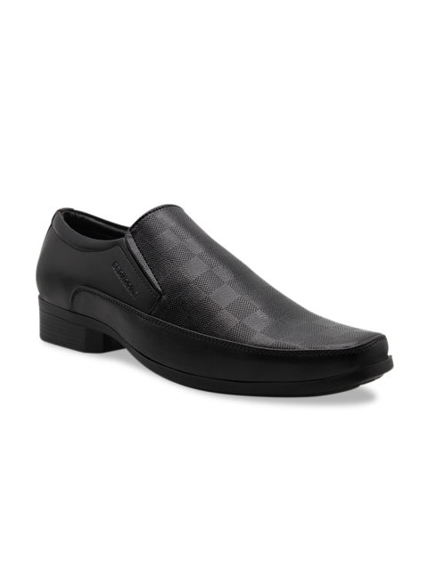 

Provogue Men Black Textured Formal Slip-Ons