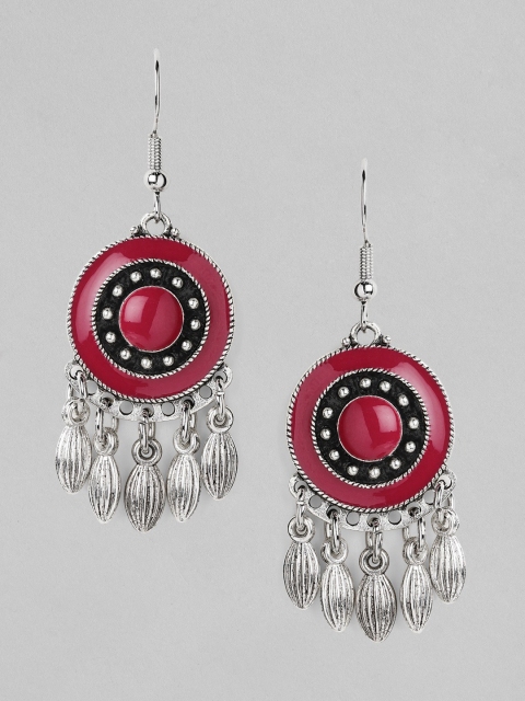 

TOKYO TALKIES X rubans FASHION ACCESSORIES Silver-Plated & Red Classic Drop Earrings