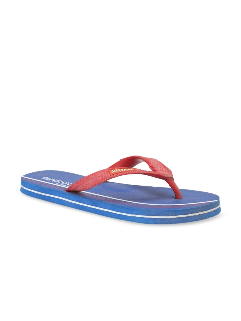 

Bata Men Blue & Red Solid Thong Flip-Flops