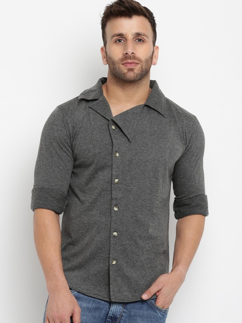 

GRITSTONES Men Grey Regular Fit Solid Casual Shirt