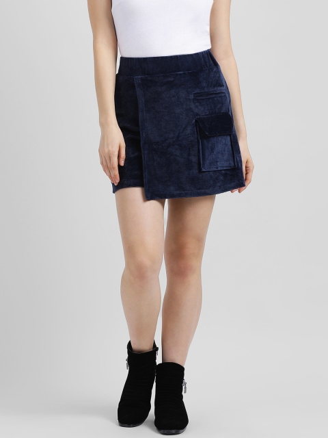 

Zink London Women Blue Solid A-Line Mini Skirt