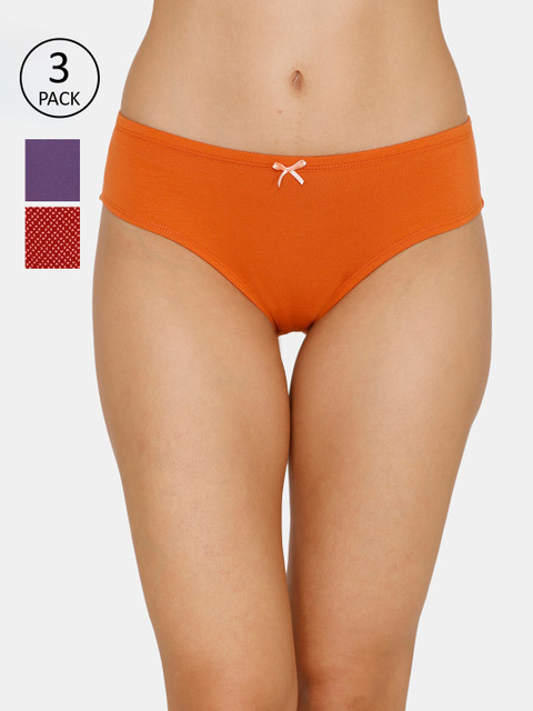 

Zivame Women Pack of 3 Assorted Hipster Briefs ZI2420FASHOYELW