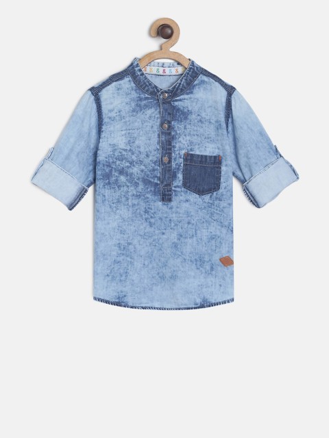 

TALES & STORIES Boys Blue Printed Casual Shirt