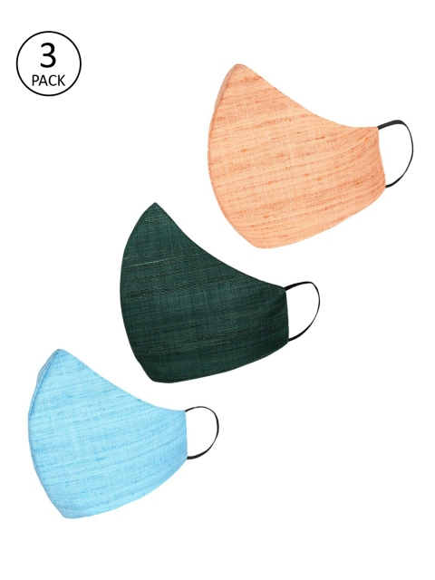 

Tossido Men Pack Of 3 Multicoloured Reusable 3-Ply Cloth Masks, Multi