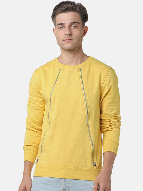 

Campus Sutra Men Yellow Solid Sweatshirt