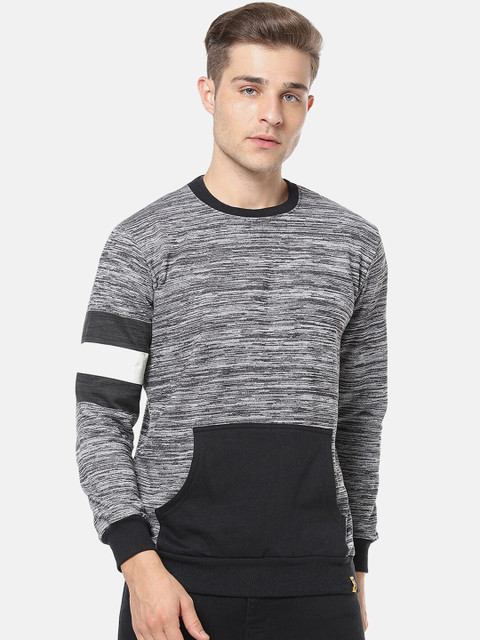 

Campus Sutra Men Grey Solid Sweatshirt
