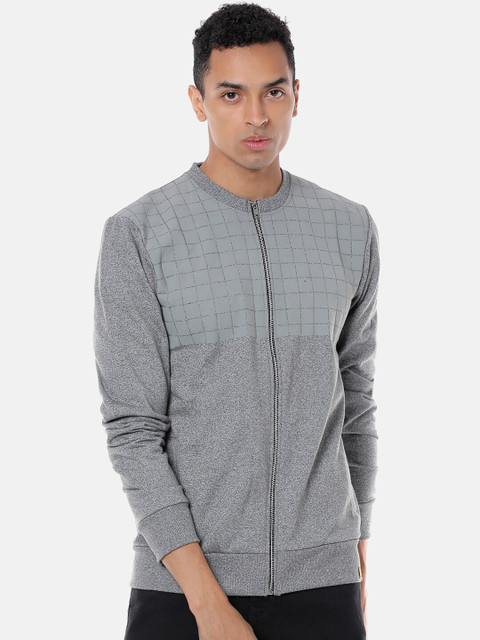

Campus Sutra Men Grey Solid Sporty Jacket