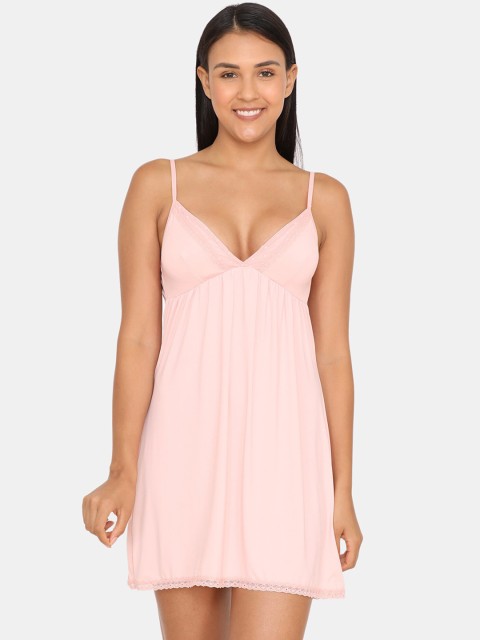 

Zivame Pink Solid Baby Doll ZI7109FASHA