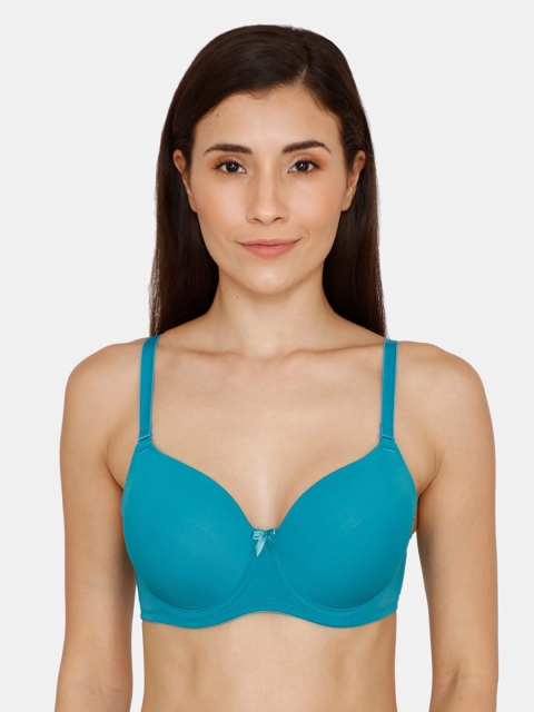 

Zivame Blue Solid Underwired Lightly Padded T-shirt Bra ZI1489FASHAGREN