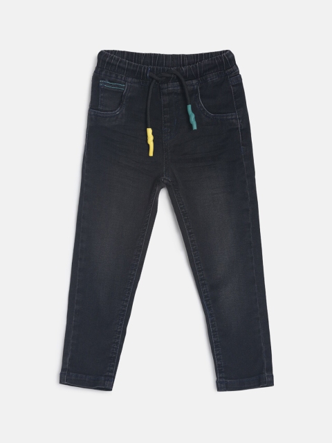 

TALES & STORIES Boys Black Slim Fit Mid-Rise Clean Look Jeans