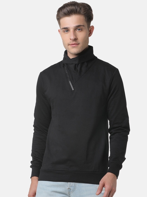 

Campus Sutra Men Black Solid Sweatshirt