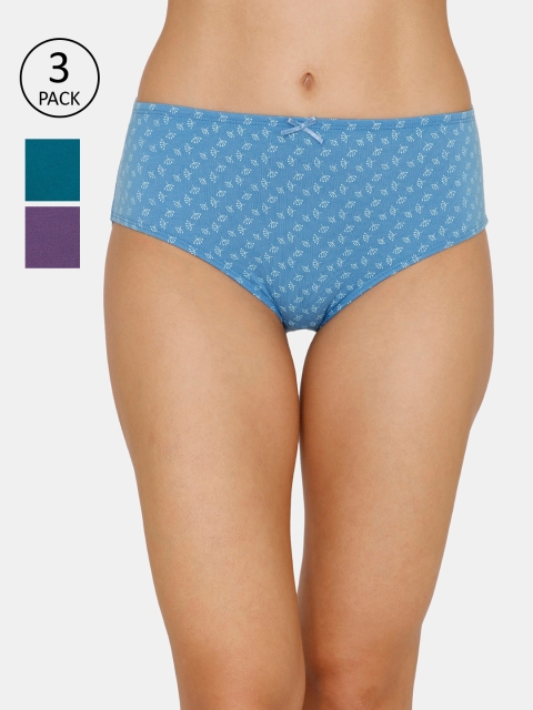 

Zivame Women Pack of 3 Assorted Hipster Briefs ZI2420FASHINMGT