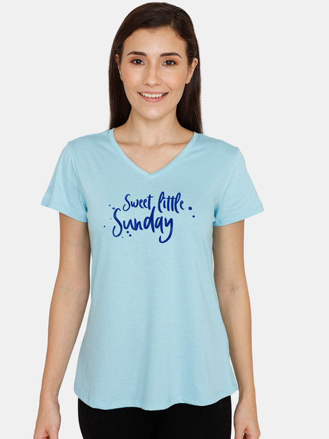 

Zivame Women Blue Printed Top