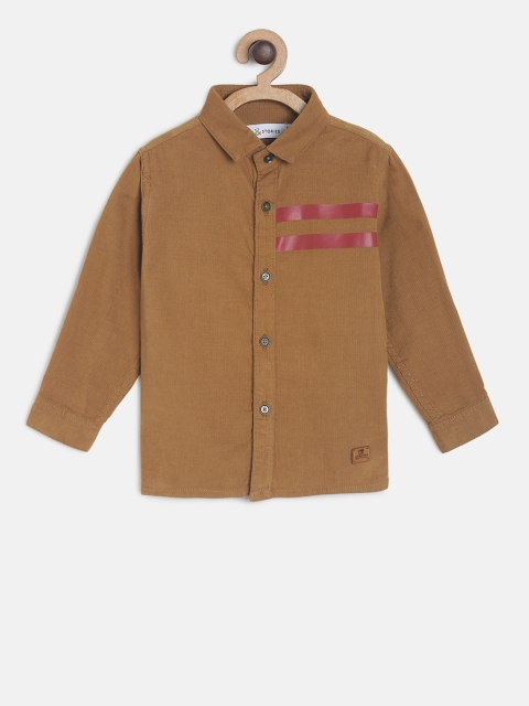 

TALES & STORIES Boys Khaki Regular Fit Solid Casual Shirt