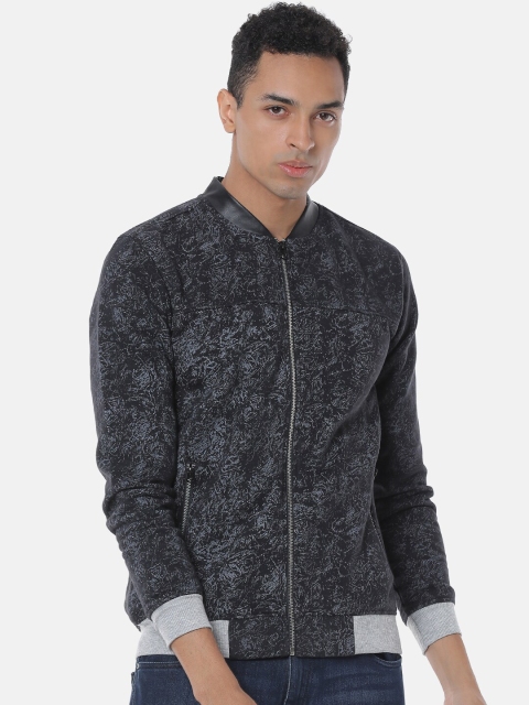 

Campus Sutra Men Black Self Design Windcheater Bomber