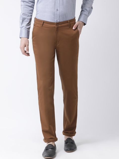 

COBB Men Olive Brown Slim Fit Solid Chinos