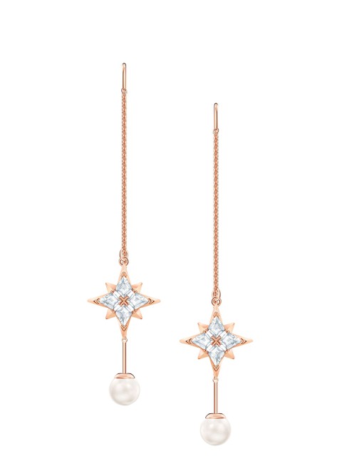 SWAROVSKI Rose Gold-Plated Symbolic Chain Pierced Earrings